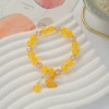 Yellow barrel bead yellow butterfly bracelet #SZ617