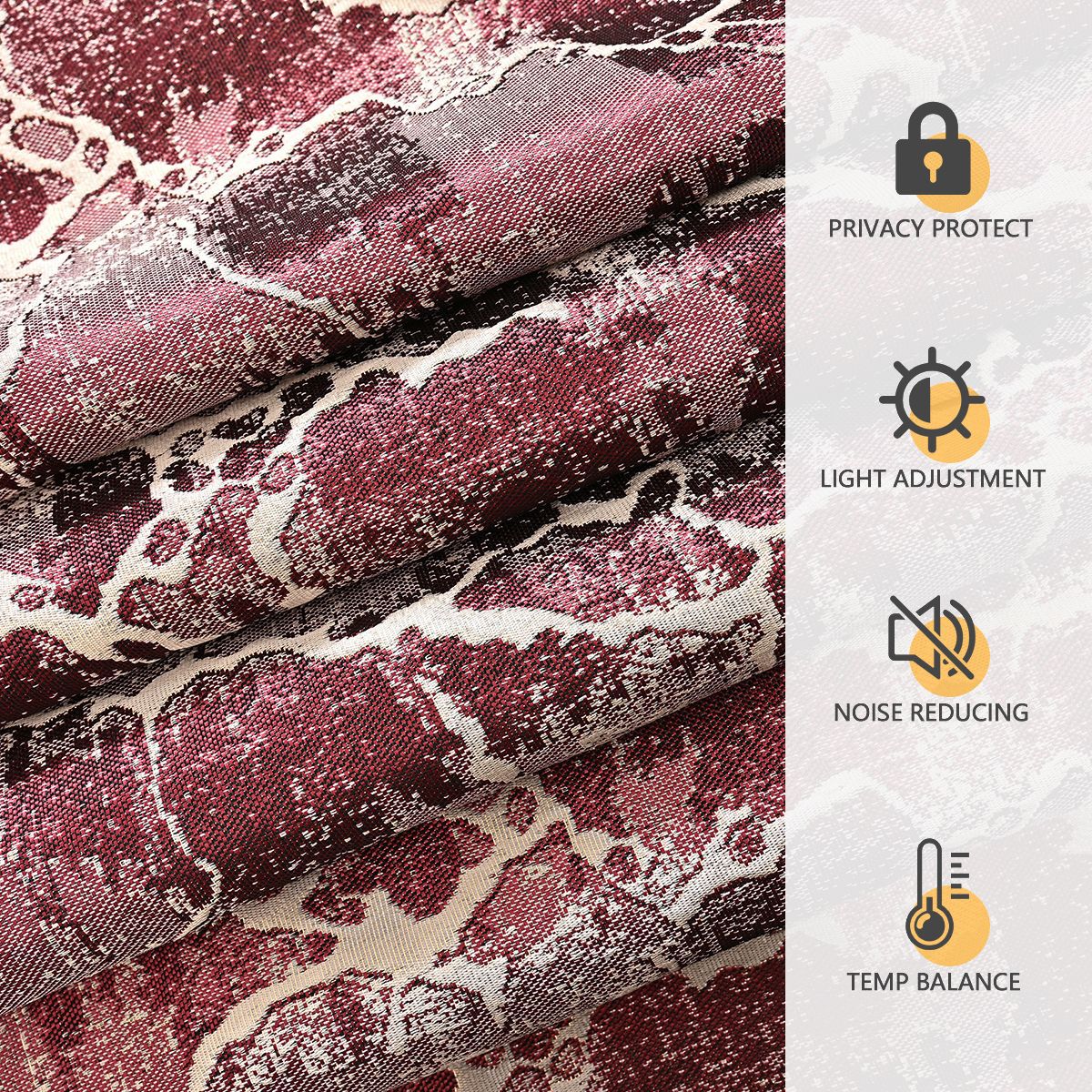 Nuevo Jacquard transfronterizo de doble color de mármol cortina de sombra perforación sala de estar dormitorio cortina terminada TEMU