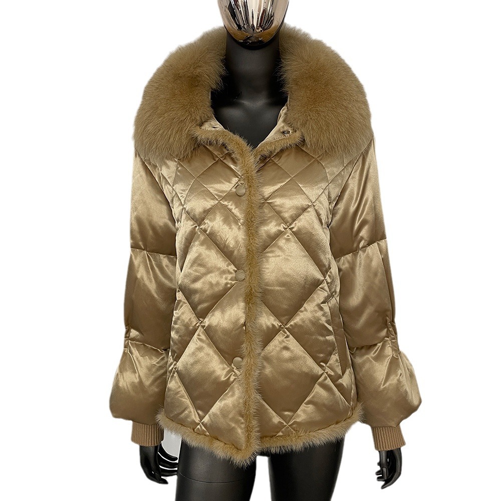 Women's Clothing Satin new style ladies short down jacket women high end women's down jacket women's high end women's white duck down_voghion.com