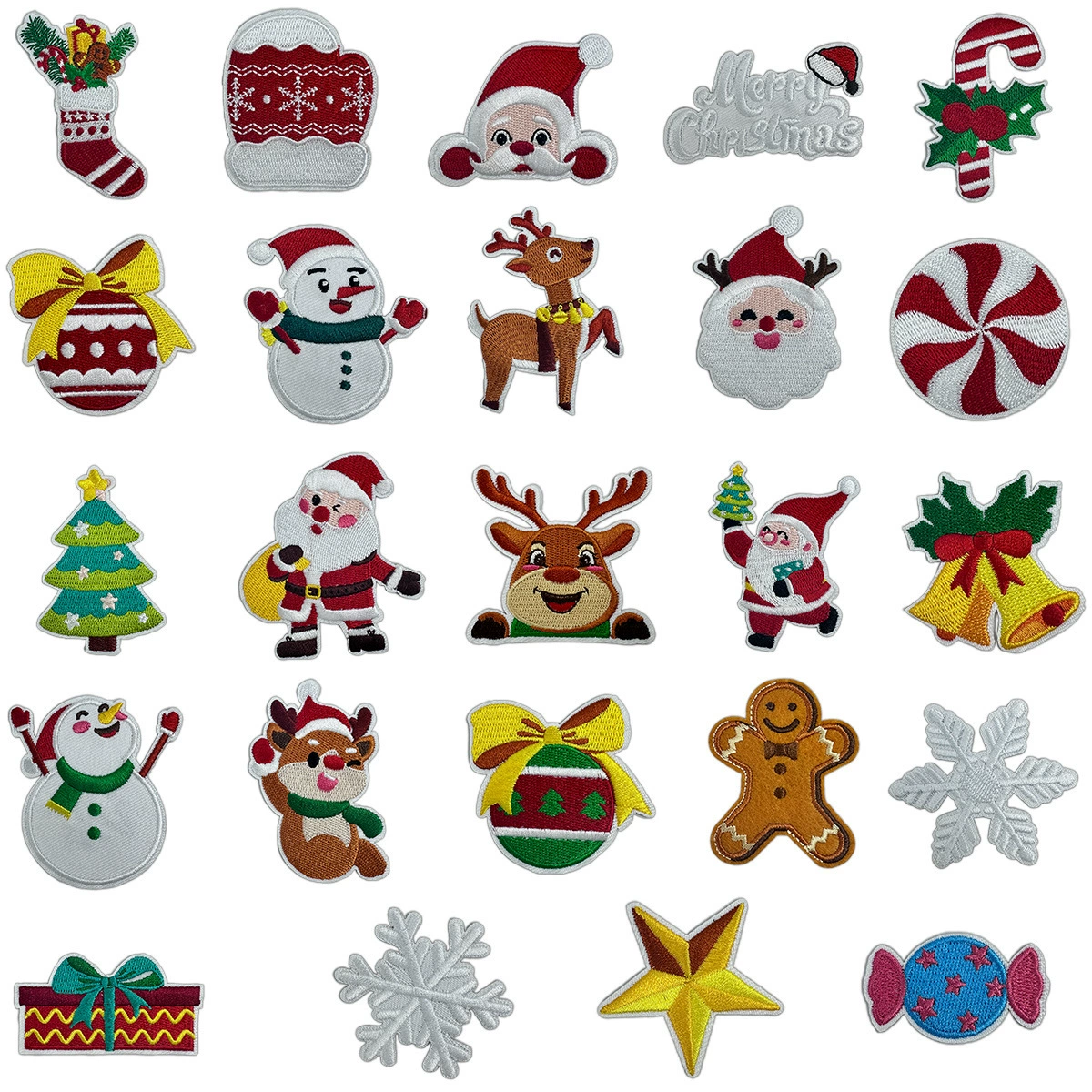 Рождественский декоративный костюм наклейка полотенце одежда вышитая ткань наклейка Санта-Клаус дерево снежинка вышивка маркер