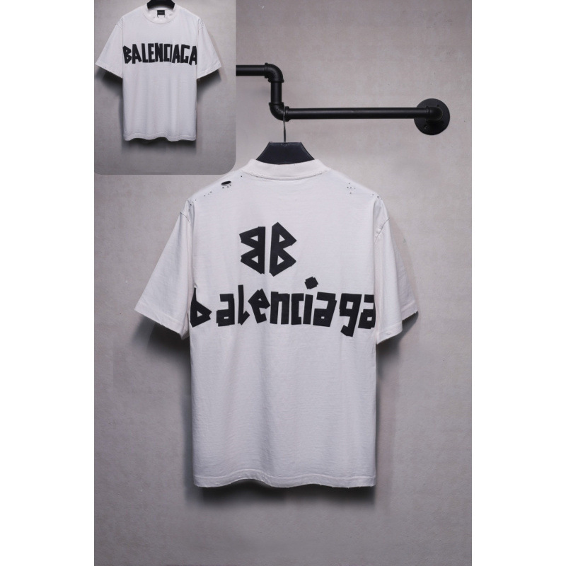 25ssクロスボーダー高品質タワーテーププリントレタードダメージ半袖Tシャツゆったり万能ワンピース卸売|undefined