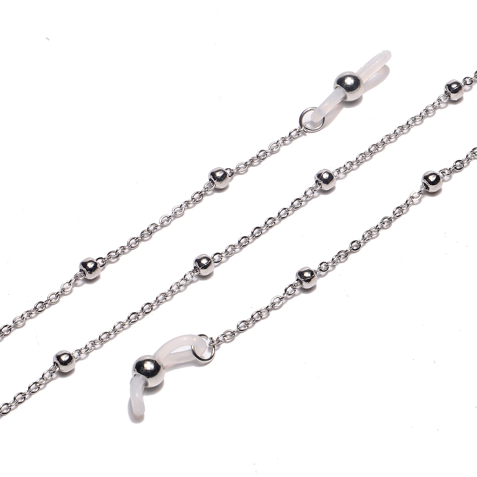 10g Weight Metal Material Rose Gold, White, Gold Color Fashion Simple Mask Rope Clip Bead Metal Chain Glasses Chain Metal 3