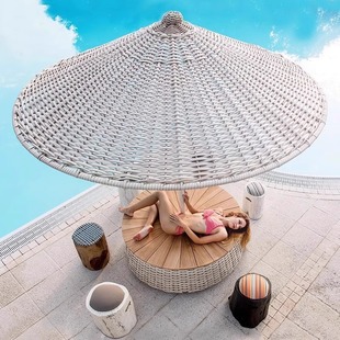 Villa Courtyard Leisure Parasol Designer Outdoor Balcony Pool Beach Outdoor Mushroom Umbrella Modern Nordic Style