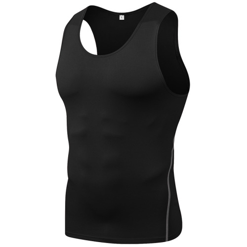 Tight training vest men's quick-drying high-elastic sports fitness clothing basketball sweat-wicking base T-shirt wholesale 1001