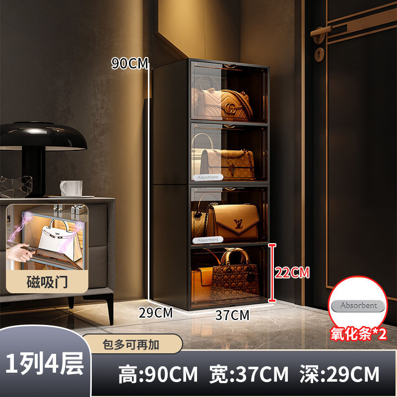 Gabinete de almacenamiento de bolsos para el hogar muestra almacenamiento de artefactos bolsos estantes de almacenamiento caja de exhibición del dormitorio gabinete de piso de madera maciza rejilla