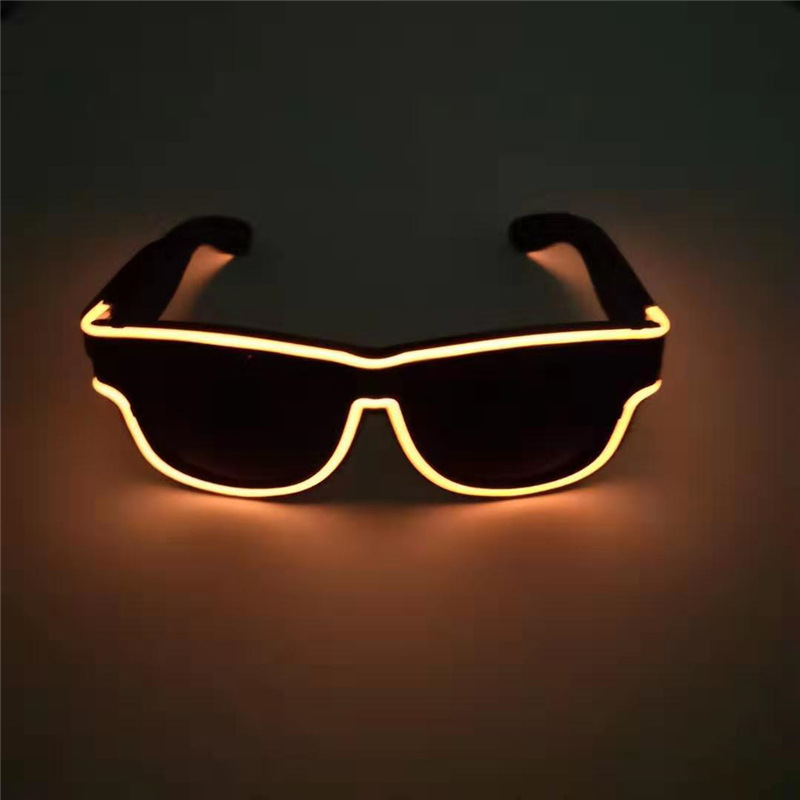 Fabricante suministro de gafas luminosas inalámbricas recargables de luz fría, gafas luminosas transfronterizas de discotecas, bares, fiestas, gafas luminosas LED