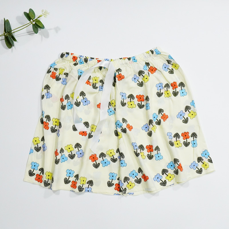 45 pantalones cortos de seda de algodón de verano delgados pijamas transpirables de algodón sintético ultra corto ropa de casa de gran tamaño de playa para mujeres