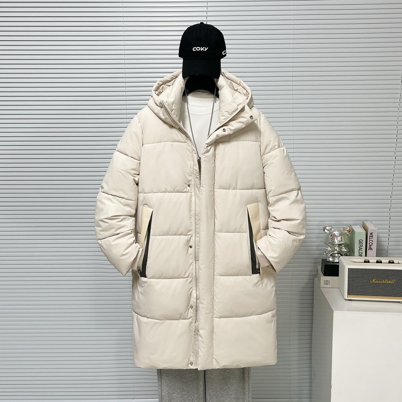 Otoño y invierno neutro suelto con capuchón para hombres y mujeres de tamaño grande comercio exterior chaqueta de algodón medio largo