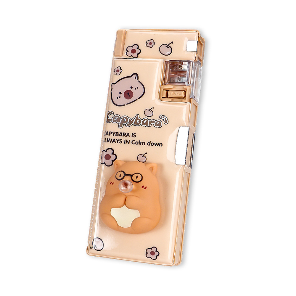 Amazon Creative Bubble Ball Descompresión Caja de papelería Estudiante de gran capacidad con sacapuntas Caja de lápices multifuncional al por mayor