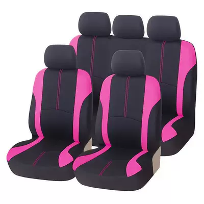 Universal seat cover — South America, and North America with - rose-red-9-piece-set-five-seats