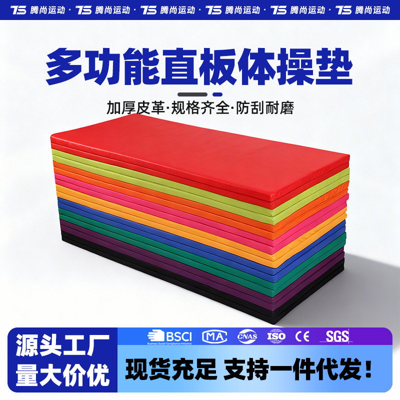 Straight Dance Practice Mat, Gymnastics Mat, Thickened Leather Sponge Mat, Sit-Ups, Yoga, Fitness, Dance Exercise