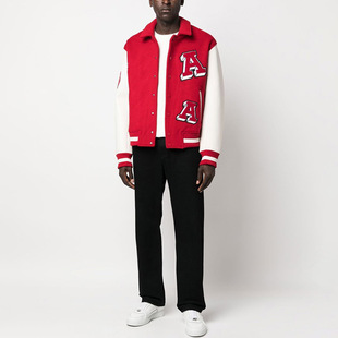 Embroidered Loose Stand-Up Collar Men's Sports Baseball Uniform Custom Pilot Jacket Casual Top with Badge Embroidery