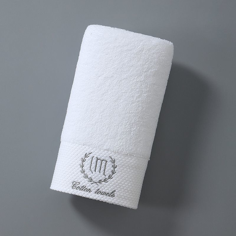 Five Hotels White Cotton Towels Thickeneded Beauty Salon Hotel Face Towels Bath Towels Embroidered with Custom Logos Wholesale Manufacturers