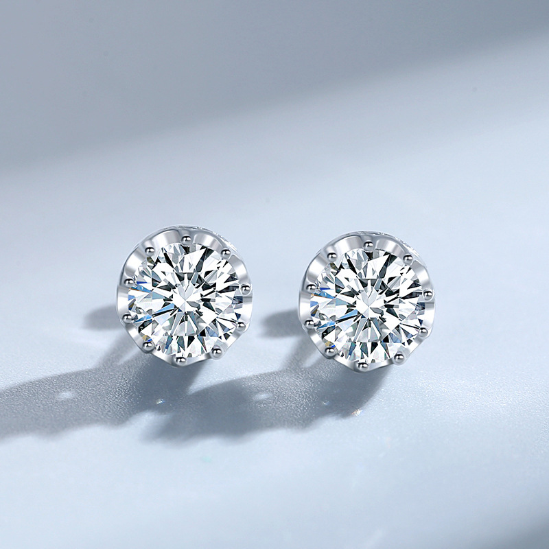 S925 plata esterlina luz lujo estilo único diamante Stud pendientes de moda las mujeres elegante simple ZIRCON elegante pendientes de diamantes al por mayor