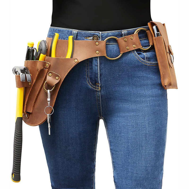 Transfronterizos Amazon PU cinturón punk remaches cinturón decoración universal bolsas herramientas delantal fabricantes al por mayor