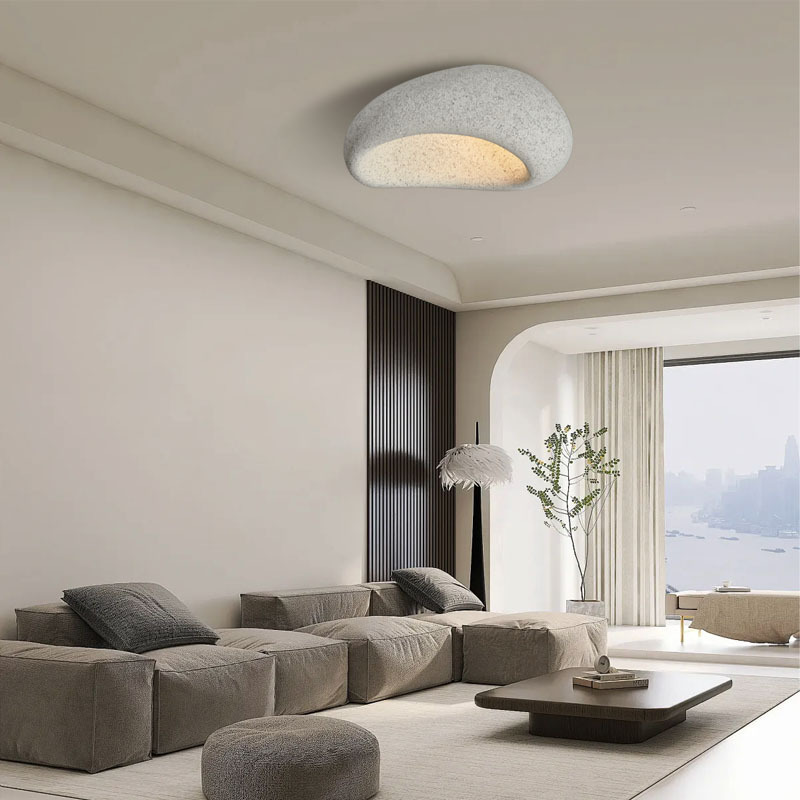 Lámparas de sala de estar comedor moderno japonés lámpara de techo silenciosa lámpara simple diseñador de lámparas de viento crema dormitorio lámpara de viento estudio