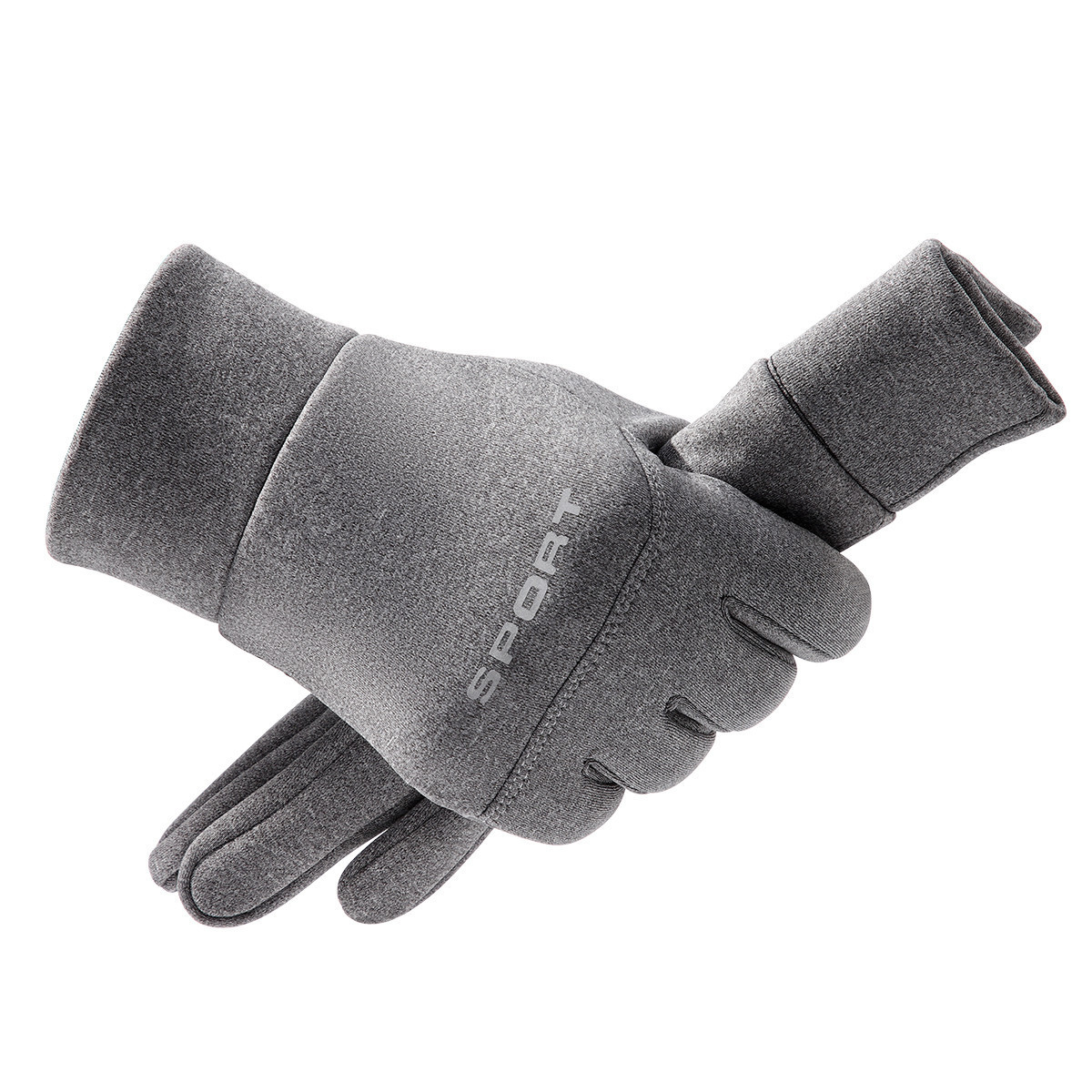 Winter Electric Bike Gloves, Warm Fleece Touchscreen Waterproof Riding Cold Proof Anti-Slip Two-Finger Courier Delivery Glove