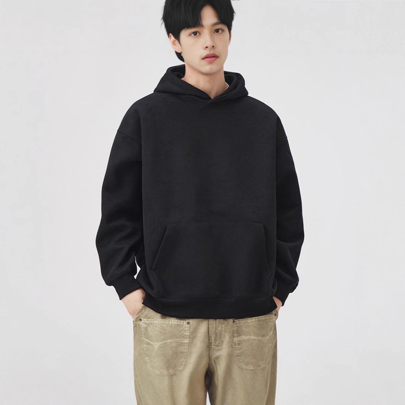 Autumn and Winter New Style Loose Cotton Sweatshirt Classic Texture Sports Top Women's Pullover Unisex Hooded Sweatshirt