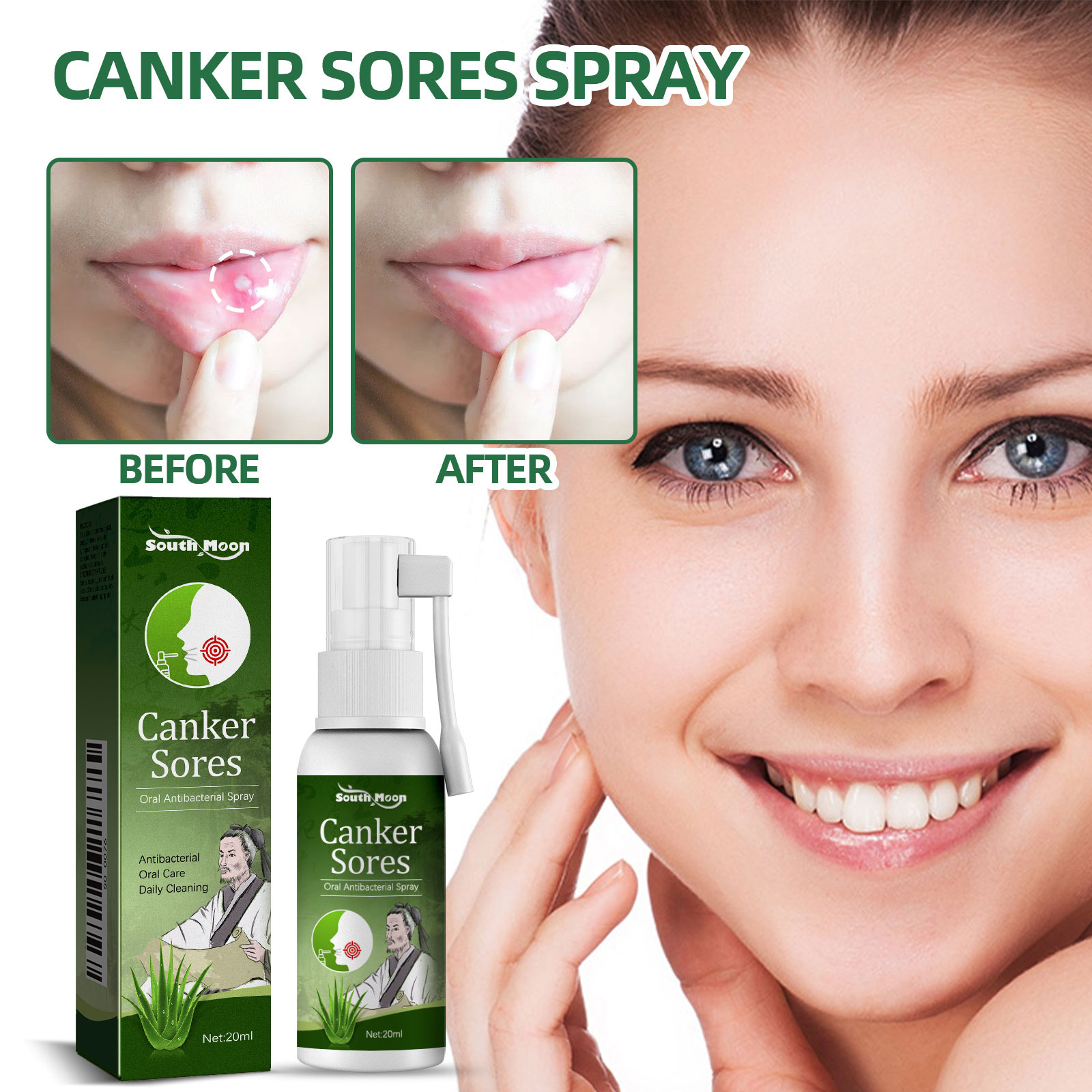 South Moon Oral Care Spray Clean and Refreshing Scent Gentle Care Refreshing Oral Care Spray