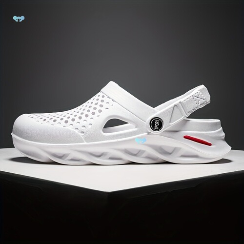 men's Fashionable Solid Color White Clogs Trend White Clogs