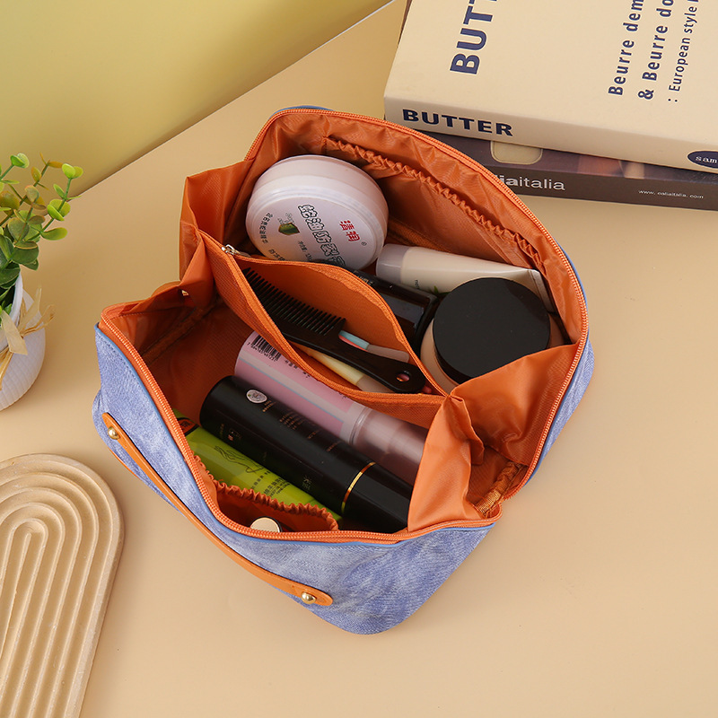 Hot Denim Pattern Cosmetic Bag Women's Large Capacity Portable Cosmetic Bag Travel Wash Bag Cosmetic Organize Storage Bag Hot Denim Pattern Cosmetic Bag Women's Large Capacity Portable Cosmetic Bag Travel Wash Bag Cosmetic Organize Storage Bag
