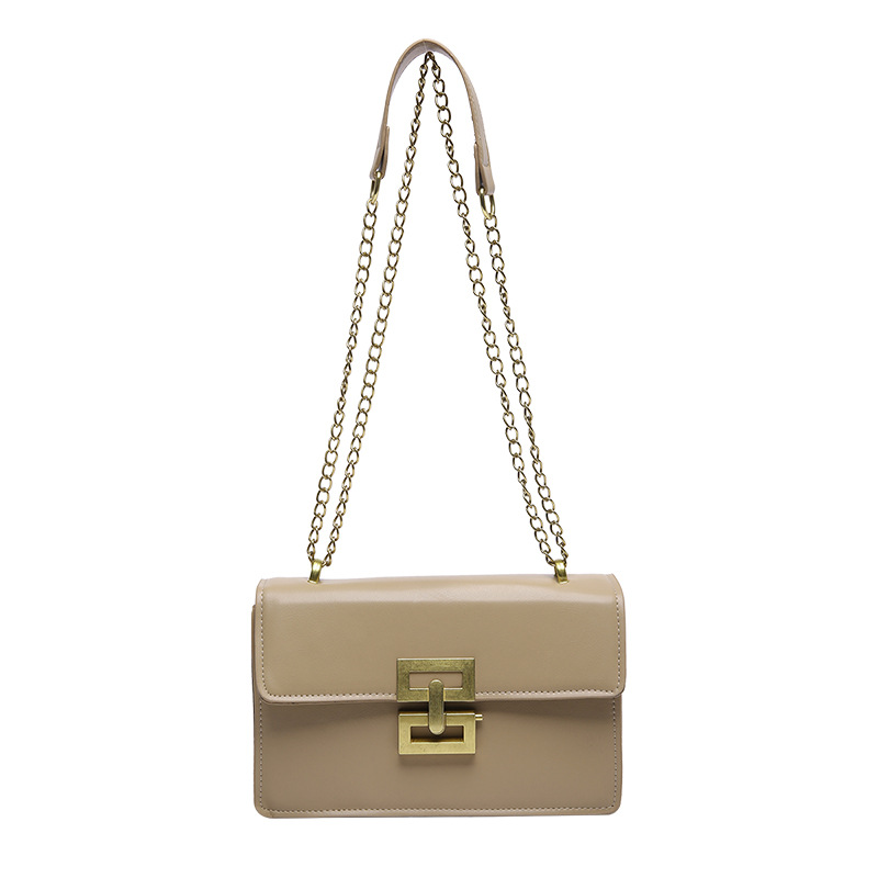 2025 nuevo bolso de hombro de tendencia bolso de mujer retro europeo y americano cadena de moda bolso cuadrado pequeño bolso de mensajero con cerradura creativa