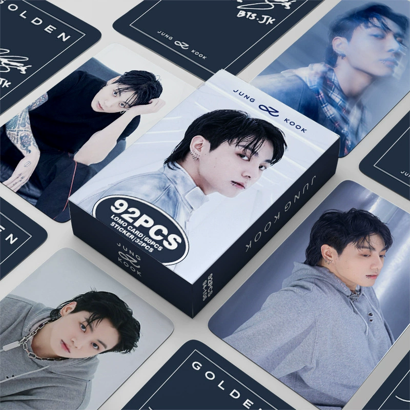 Иностранная торговля исключительно предоставляет 92 карточки JUNGKOOK персональная карточка GOLD звезда фото периферийная LOMO маленькая карта