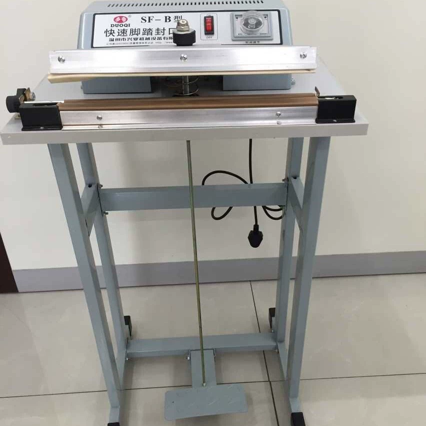 Поставка ручной запайки Duqi для упаковки пищевых продуктов, машина для запайки горячим воздухом, коммерческая бытовая машина для запайки теплом с педальным управлением