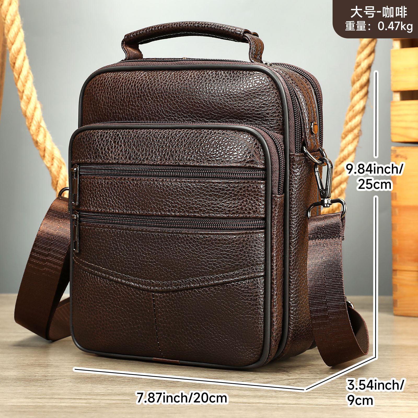 Ventas transfronterizas calientes de cuero para hombres mochila deportiva al aire libre mochila texturizada retro colección de bolsos de hombro