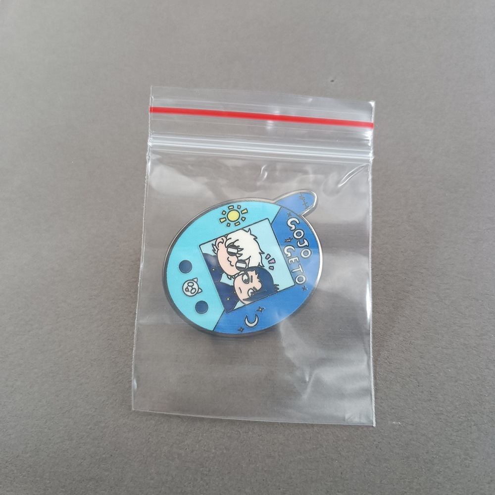 Satoru Gojo and Suguru Geto Cartoon Brooches Jujutsu Kaisen Character Enamel Badges Creative Clothing Backpack Accessories