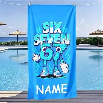 Cross-Border Personalized New Product: Customized Name Blue 67 Robot Beach Towel, Multi-Purpose Summer Bath Towel Cross-Border Personalized New Product: Customized Name Blue 67 Robot Beach Towel, Multi-Purpose Summer Bath Towel