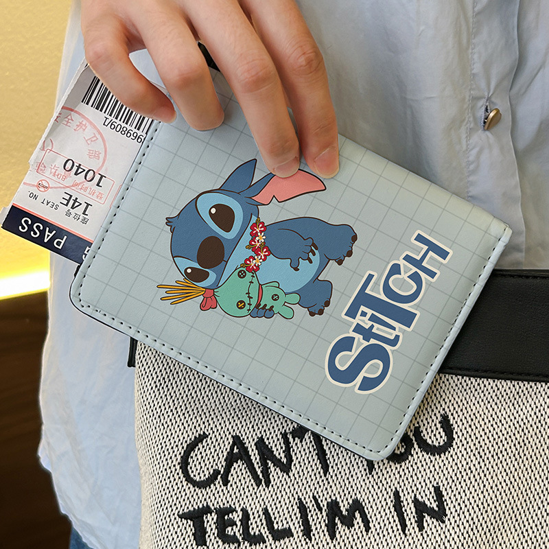 Star Baby Stitch Cartoon Pasaporte Clip Bolsa de certificados cubierta multifuncional bolsa de tarjetas para viajar al extranjero portátil