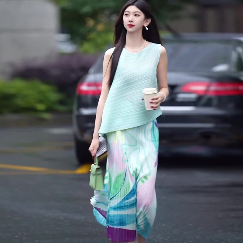 Summer fresh cute solid color set