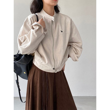 【福利款 不退换】江左 工装风小狗刺绣短外套女25秋夹克上衣1675