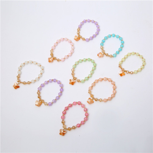 New Japanese & Korean Trendy Crystal Beaded Bracelet for Women, Literary Student DIY, Unique Design Crystal Butterfly Bracelet, Cross-Border