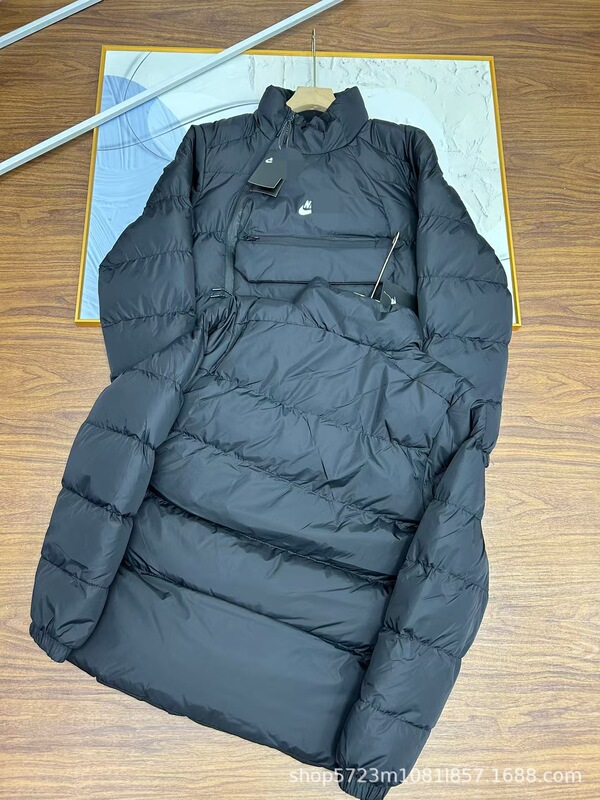 跨境NK勾子海外版斜拉链个性祤绒棉多口袋情侣款立领三口袋棉服|undefined