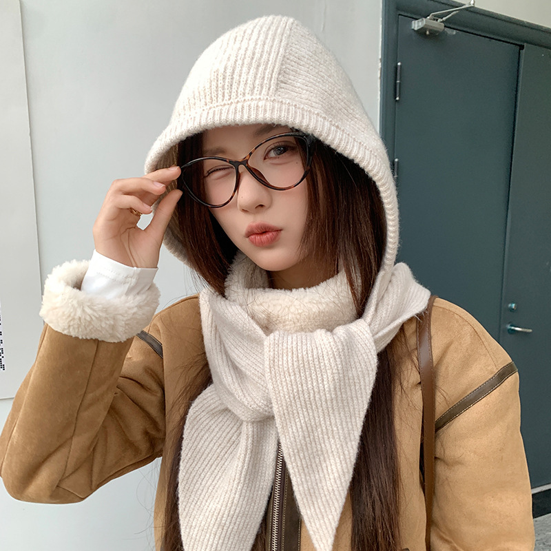 巴拉克拉法帽户外围脖一体套头帽冬季保暖针织帽韩系护耳毛线帽女|undefined