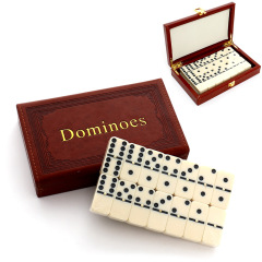 Domino28 Piece Acrylic Domino Set, Indoor Tabletop Game, Leather Packaging, Chess Game Toy, 21cm