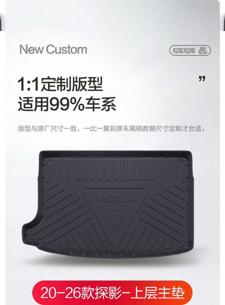 Suitable for Faw Volkswagen Exploration Trunk Mat Car Interior Decoration Special Interior Modification Accessories TPE Trunk Mat