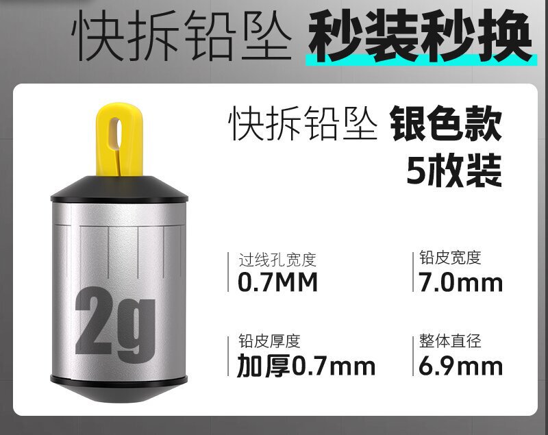 快拆铅坠可拆卸跑铅自由铅坠路滑专用铅坠防走水子线快挂咳嗽铅|undefined