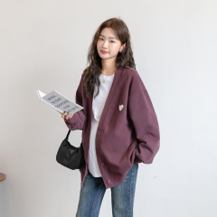 秋冬の妊婦服の韓国版妊婦のカーディガンのコートの愛の中の長いタイプのカジュアルなコートの大きいサイズのネットの赤い純色の上着