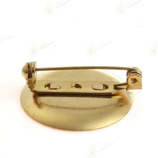 Round Disc Dual-Purpose Brooch Copper Tray Safety Pin High-Quality Clothing Corsage Fixed Tray Pin Simple Pin