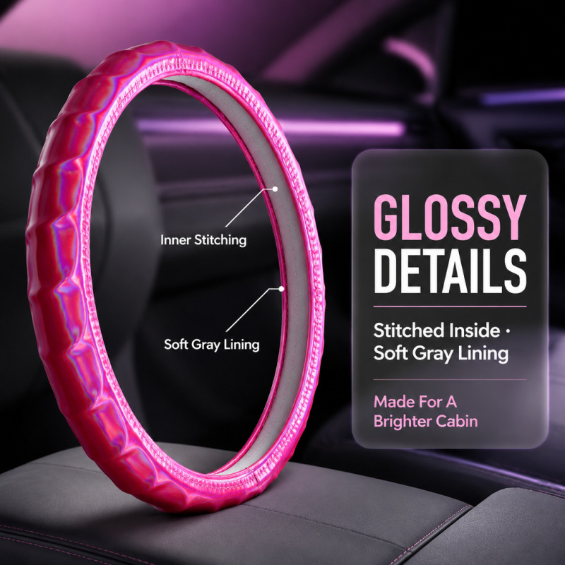 Cross-Border Amazon Temu Hot-Selling Label-Applicable Dropshipping Car Steering Wheel Cover Suitable for 15inch Models with Inner Ring