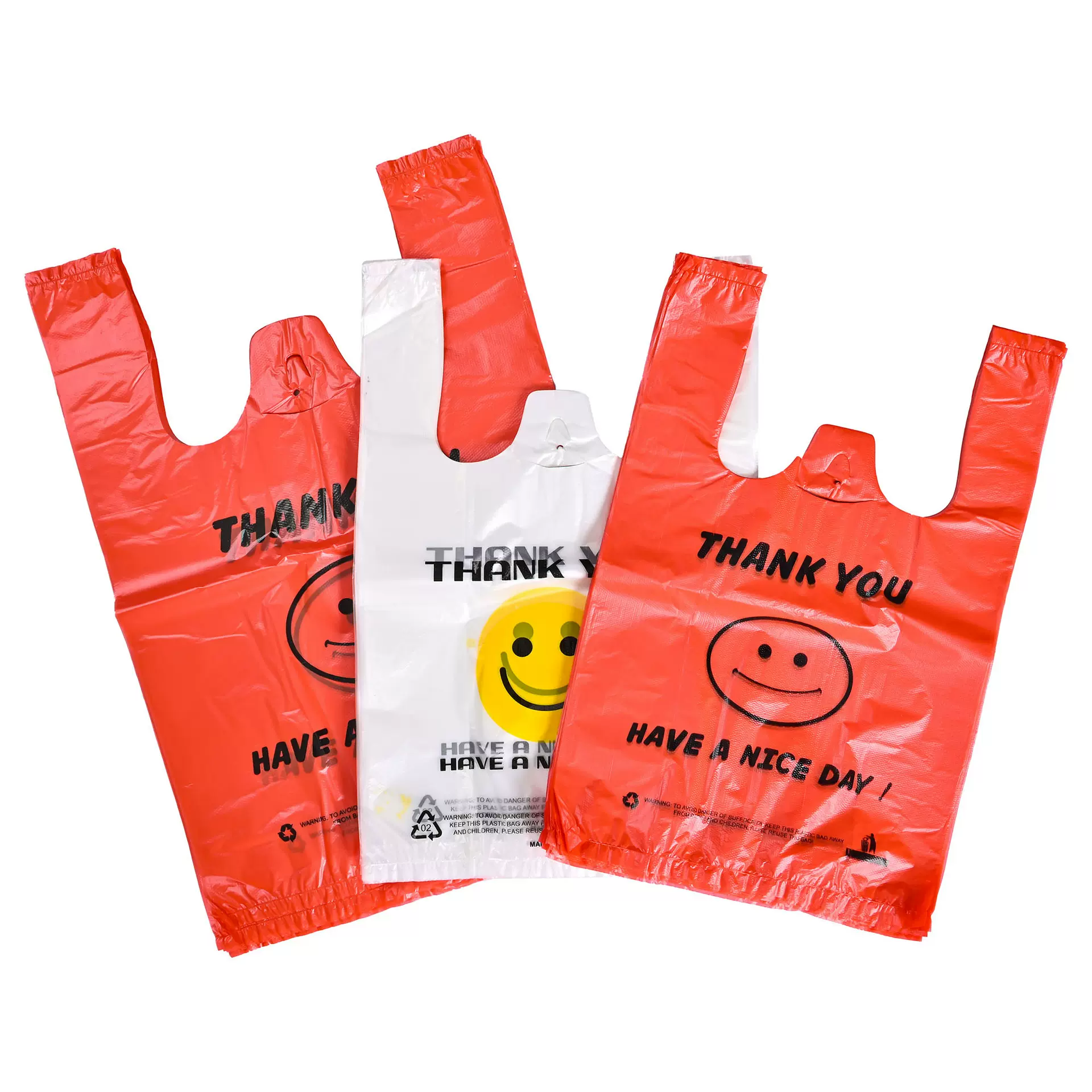 哇噢定制 按斤卖加厚3丝10丝一次性食品级笑脸包装袋手提袋塑料子