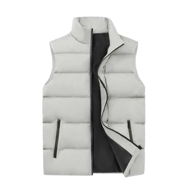 Chaleco para hombre transfronterizo para otoño e invierno, chaleco sin mangas grueso con cuello alto, chaqueta cortavientos para hombre, chaleco cálido de algodón, gilet. image 10