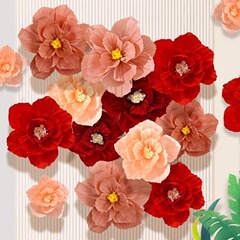 Xuanshuo クレープ紙の花//立体模擬花結婚式の部屋の装飾パーティースクールショップの装飾