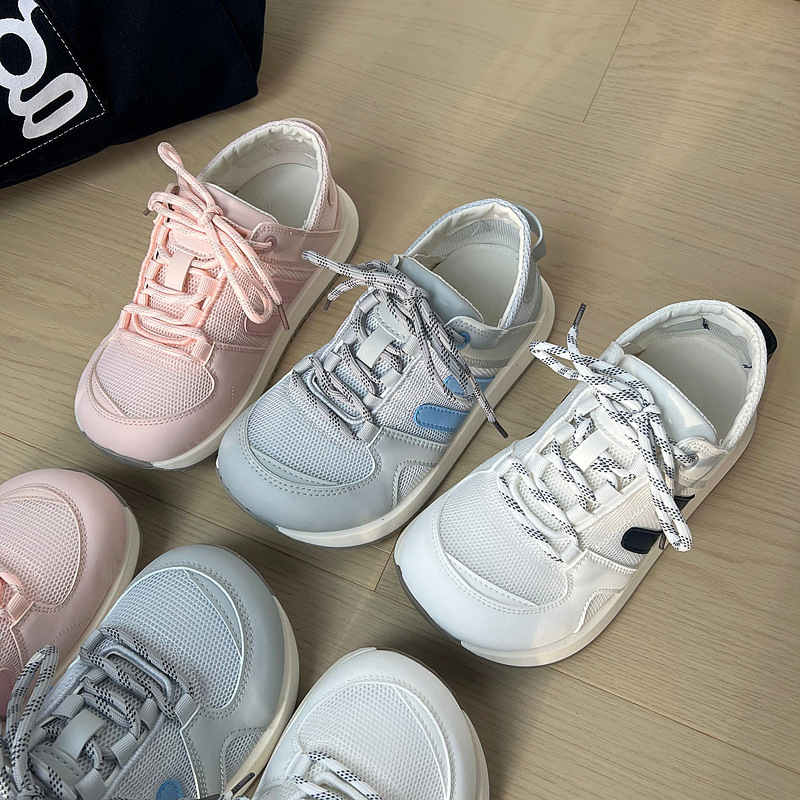 2025 New Summer Sneakers, Mesh Breathable White Shoes, Women's Thin Ugly and Cute Versatile Sports Shoes, Flat Running Shoes