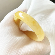 金丝玉镯厂家促销 天然黄龙玉手镯黄翡半山半水 桂花酿玉镯送妈妈