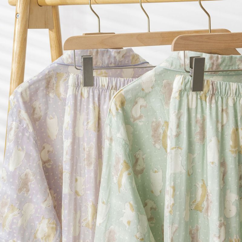 Cotton Gauze Class A Pajamas Women's Spring and Summer Long-sleeved Trousers Pure Cotton Thin Spring and Autumn Soft Loose Cotton Yarn Home Clothes Cotton Gauze Class A Pajamas Women's Spring and Summer Long-sleeved Trousers Pure Cotton Thin Spring and Autumn Soft Loose Cotton Yarn Home Clothes