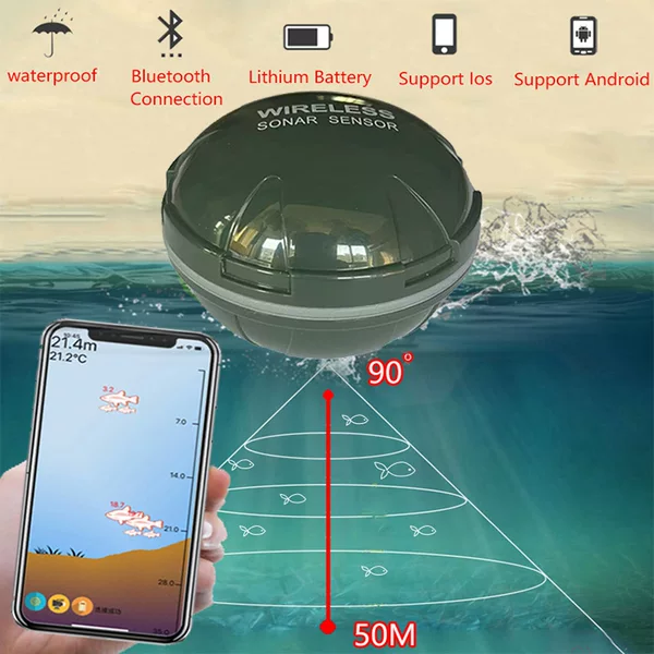 Fish Finder Underwater Wireless Fish Finder Mobile Phone Bluetooth Smart Visual High-Definition Sonar Fish Finder Fishing